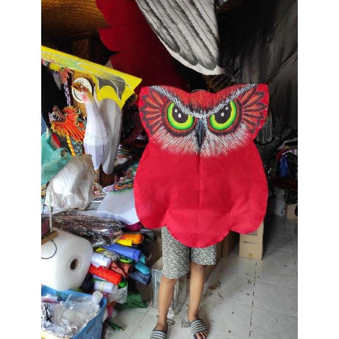 Gambar Layangan Celepuk Murah/Layangan Kain/Layangan Burung Hantu/Layang Layang Knockdown/Layangan Bali - Bali Zen Decorate - Merah, Layangan saja dari Bali Future Living undefined Tokopedia