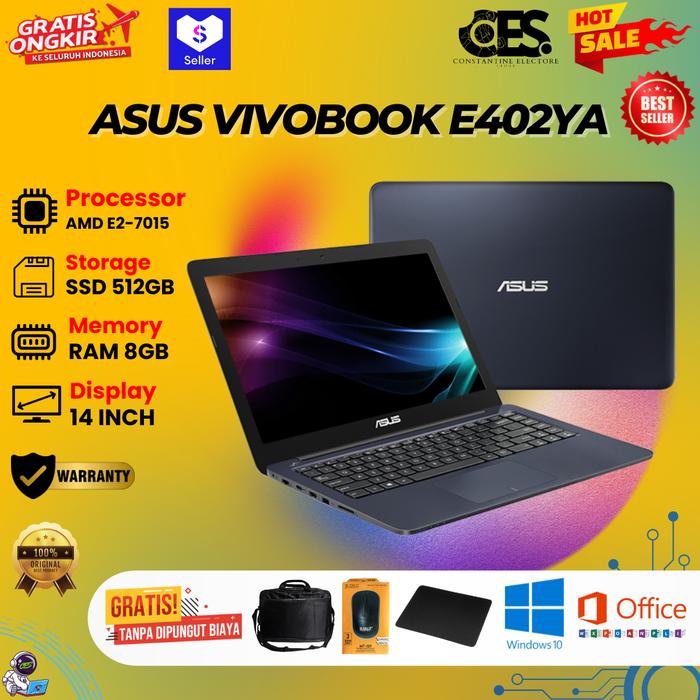 Jual Laptop Asus VivoBook E402YA - AMD E2-7015 - RAM 8GB - SSD