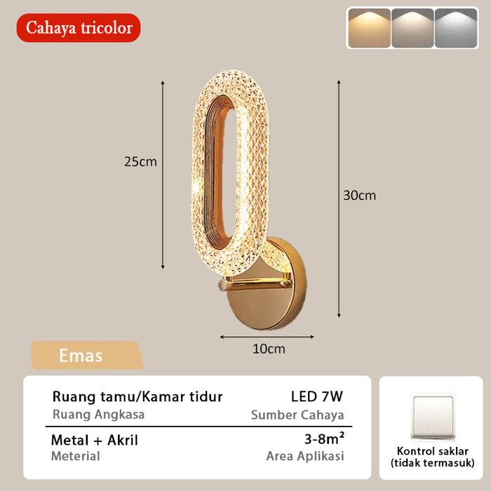 Gambar Lampu tidur aesthetic  Lampu kamar aesthetic hias ruang tamu dinding led modern lampu wall moulding tidur vintage taman hiasan lorong dinding tangga kaca kamar mandi lampu latar belakang televisi - T1 dari Auroralights-TOKO undefined Tokopedia