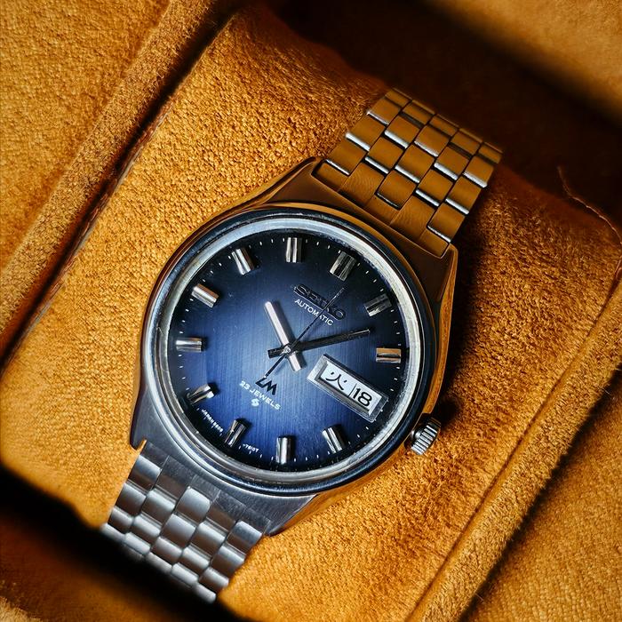 Blue Antique Seiko Jual Vintage Seiko Lord Matic Blue Linen Dial