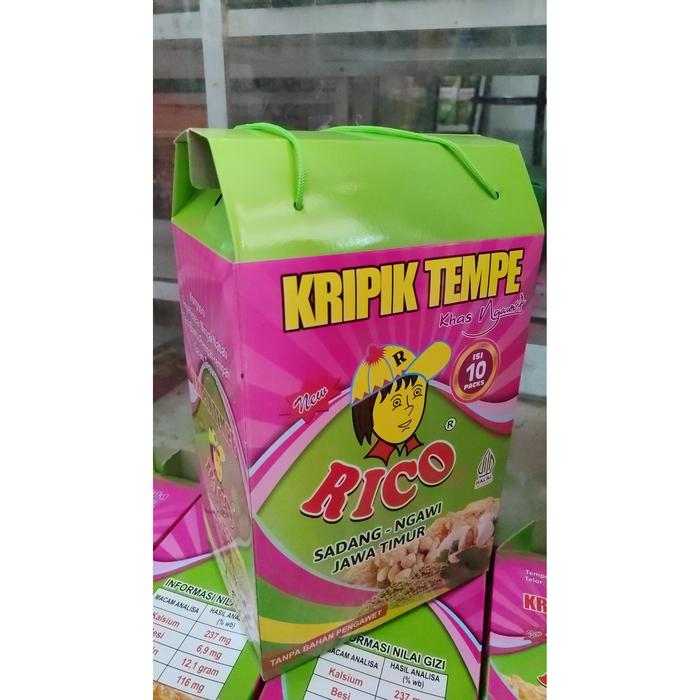Gambar KERIPIK TEMPE RICO KEMASAN DUS , KERIPIK TEMPE RICO, KERIPIK TEMPE BOX, OLEH OLEH NGAWI - BOX ISI 6 dari GAMIS MURAH NGAWI undefined Tokopedia