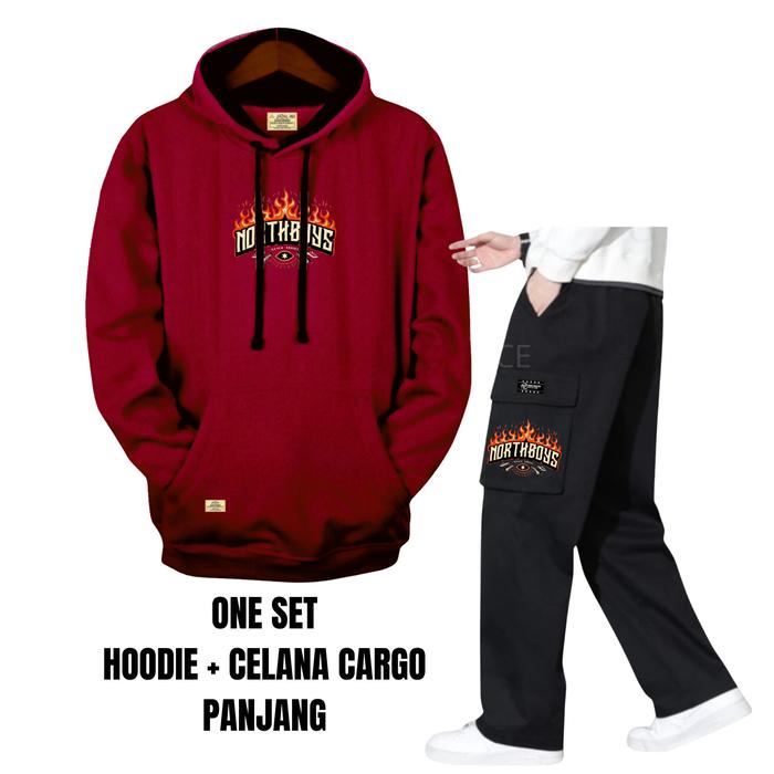 Gambar Setelan Hoodie Oneset Celana Panjang Pria Wanita Distro Stelan Sweater Celana Cargo Bahan Fleece Brand Rapture Clothing Oversize Terbal - Maroon, XXL dari Rapture Clothing undefined Tokopedia