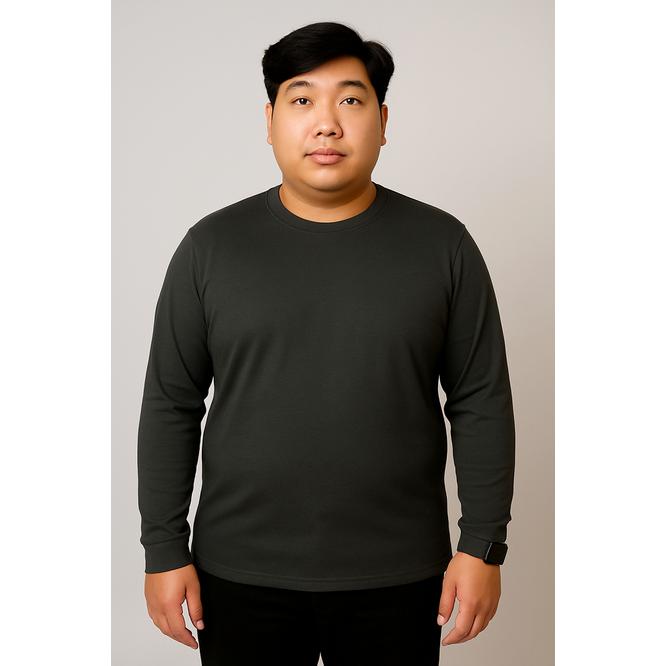 Gambar BIG SIZE LONG SLEEVE - lengan panjang kaos oblong polos dryfit drifit Sport Jersey #3 - By Vamotelli - DARK GREY, 3XL dari Vamotelli Apparel undefined Tokopedia