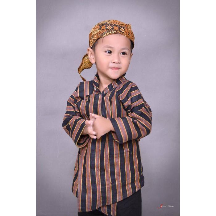 Gambar Baju sorjan anak - Baju lurik anak dari Batiknya Indonesia undefined Tokopedia