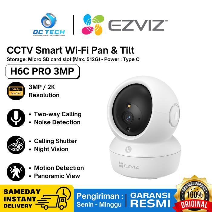 Gambar Ezviz H6c Pro 2K 3MP Quad HD Smart Wifi Pan Tilt IP Camera CCTV Indoor Type C Two Way Talk Garansi Resmi - H6C PRO 3MP dari OC Tech undefined Tokopedia