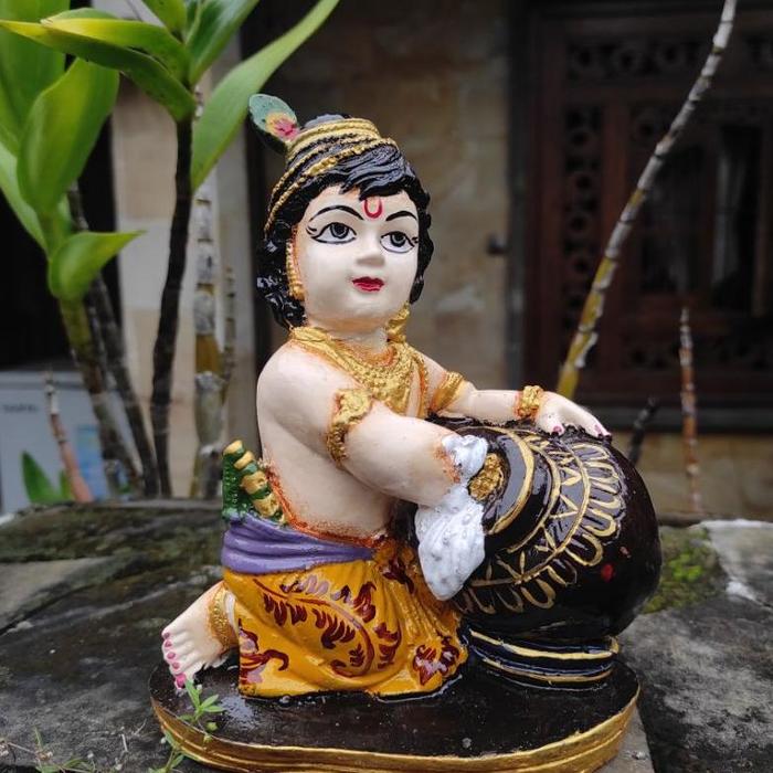 Gambar Patung Krishna Baby/Patung Krisna Kecil/Patung Krishna Resin/Patung Kresna Bayi/Patung Dewa - Bali Zen Decorate - Putih dari Bali Future Living undefined Tokopedia