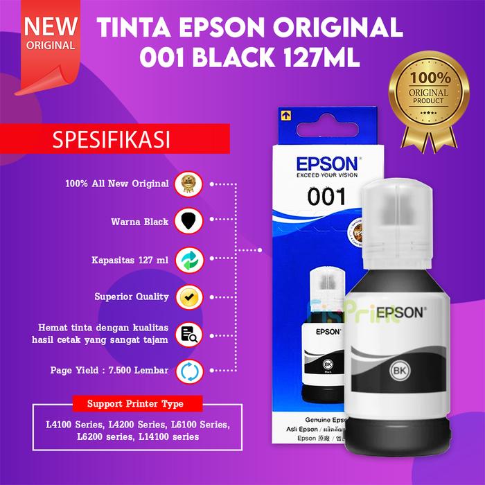 Gambar Tinta Epson 001 C13T03Y Refill Printer L6190 L6260 L6270 L6290 L14150 - Black dari FixPrint Indonesia undefined Tokopedia
