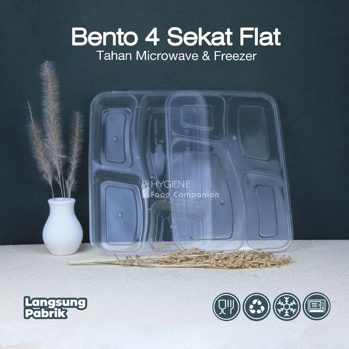Gambar Bento plastik 4 sekat - Kotak makan - Food container GROSIR dari Hygiene Indonesia undefined Tokopedia