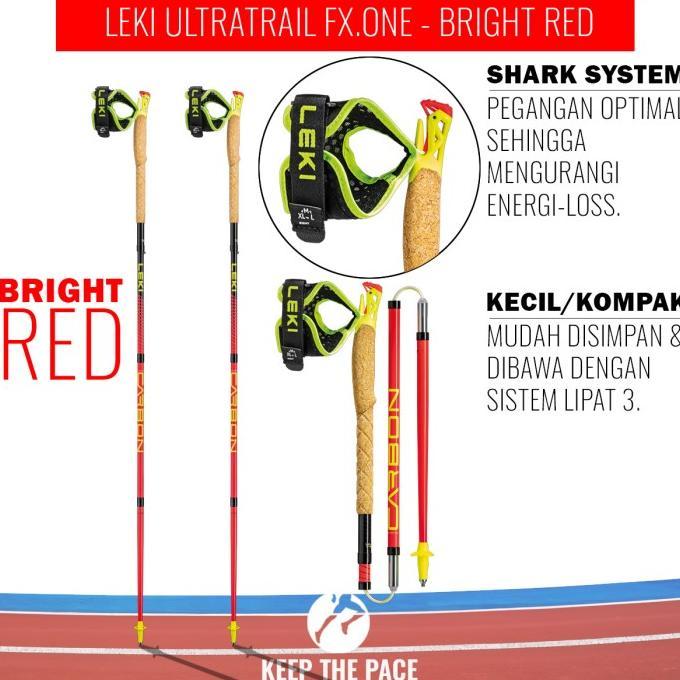Gambar [HTS] Leki ultratrail fx one pole bahan karbon trail running, hiking, trekking poles carbon - Red, 120 dari Honestly Stor undefined Tokopedia
