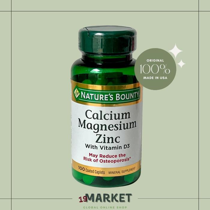 Gambar Nature’s Bounty Natures Bounty Nature Bounty Calcium Magnesium zinc with D3 100 caps Original Product - Normal dari EdiiRohayatii05 undefined Tokopedia