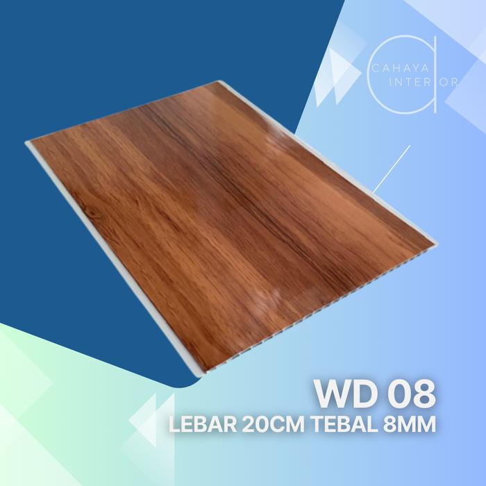 Gambar LAMIWOOD Plafon PVC Motif Kayu Glossy Premium Anti Air & Rayap Panjang 4 Meter 6 Meter - WD 08, 6 Meter dari Cahaya Interior indonesia undefined Tokopedia