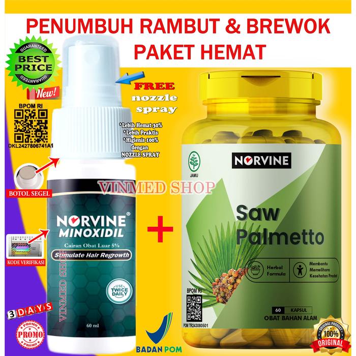 Gambar Norvine MINOXIDIL 5% Serum Penumbuh Rambut BPOM RI - Minox+SawPlmeto dari Vinmed Shop undefined Tokopedia