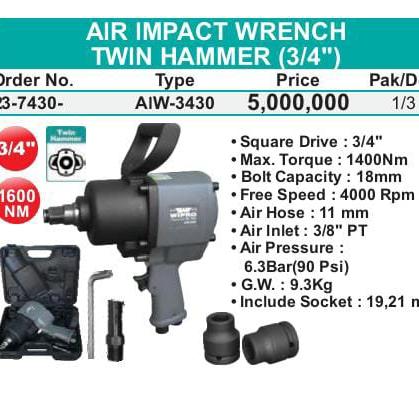 Jual WIPRO Air Impact Wrench 3/4 Inch AIW3430 Alat Buka Baut AIW