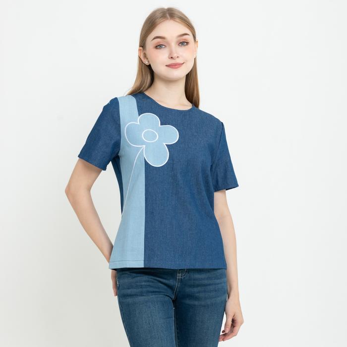 Gambar *Ready Stok* SISTER'S - Atasan Denim 7562 (CAP) - Biru Tua, L dari Sisters Fashion Group undefined Tokopedia