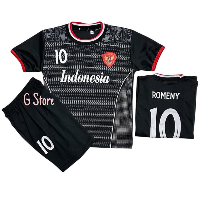 Gambar BISA COD / SETELAN BAJU BOLA ANAK TIMNAS INDONESIA TERLENGKAP / JERSEY - TIMNAS HITAM, 6 Bulan-1 Tahun dari G Store. undefined Tokopedia