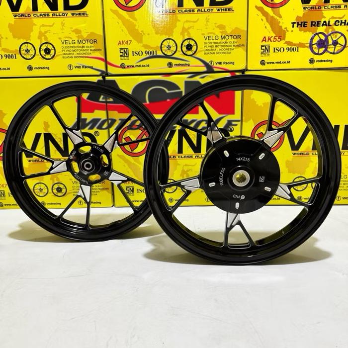 Gambar Velg Racing VND AK 47 185x14 & 215x14 - Mio Sporty/ Mio Old/ Mio J/ Fino 115/ Soul GT New Vnd AK 47 Ring 14 - Hitam dari ACNSHOP_NEW undefined Tokopedia