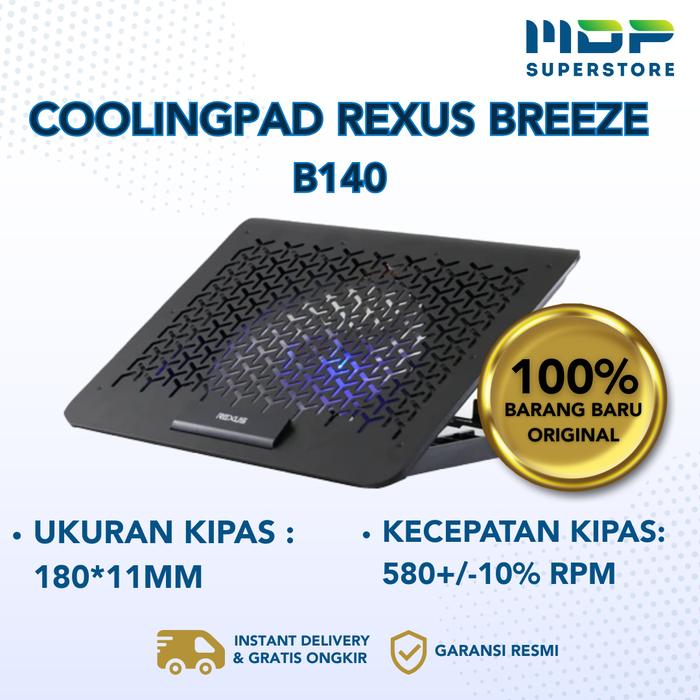 Gambar REXUS COOLING PAD Breeze B140 - KIPAS PENDINGIN LAPTOP ALUMINIUM - BLACK dari mdpsuperstore undefined Tokopedia