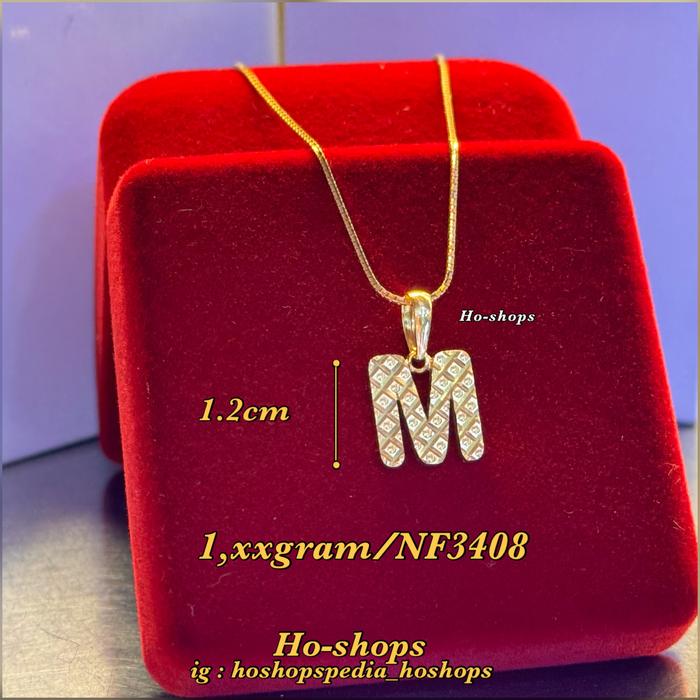 Gambar Kalung Huruf Mas Kuning Kadar 700 Asli Emas - M dari Ho-shops undefined Tokopedia