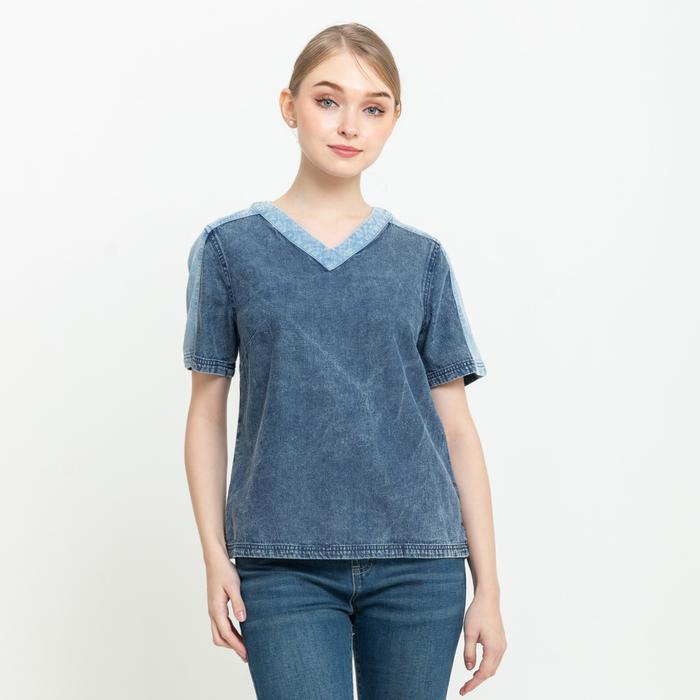 Gambar *Ready Stok* N2 - Atasan Denim 7540 - Biru Tua, XL dari Sisters Fashion Group undefined Tokopedia