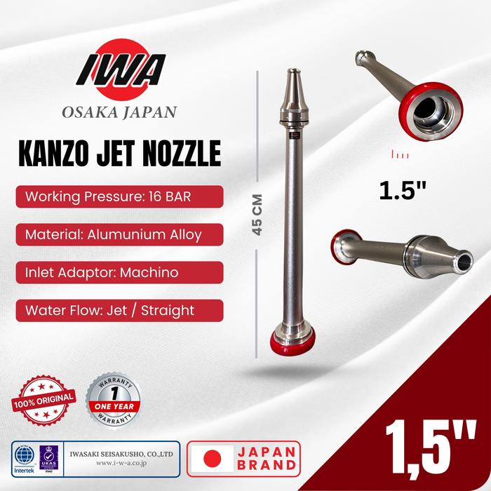 Gambar IWA JAPAN - KANZO JET NOZZLE / PIPA SEMPROT PEMADAM KEBAKARAN 16 Bar Aluminium Alloy Garansi 1 Tahun - 1,5 Inch dari gudangsafetycom undefined Tokopedia