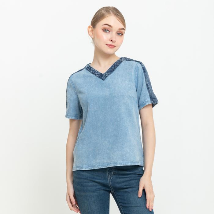 Gambar *Ready Stok* N2 - Atasan Denim 7540 - Biru Muda, 2L dari Sisters Fashion Group undefined Tokopedia