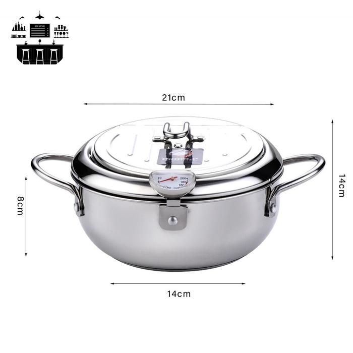 Gambar fryer pot 2.2L Panci thermometer penggorengan 21cm - 2.2 Liter dari Maju Bersama Trans undefined Tokopedia