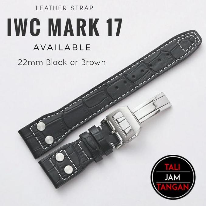 Jual 22Mm Iwc Mark 17 Leather Strap Tali Jam Tangan Kulit Asli Iwc