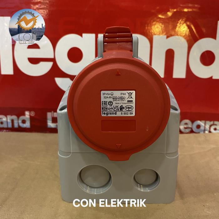 Gambar Legrand 555259 Surface Mounting Socket 3 Phase 32A Ip 44 3P+N+E 5pin dari CON ELEKTRIK undefined Tokopedia