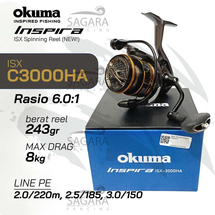 Gambar Reel Okuma Inspira Okuma ISX Reel Pancing Spinning - 3000HA dari Sagara Pancing Kab. Sukabumi Tokopedia