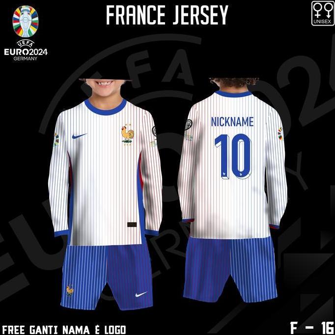 Gambar Viral Setelan jersey anak kaos sepak bola timnas prancis baju piala eropa jerman 2024 lengan panjang - Putih, 1 dari Toko Tini ! undefined 5 Tokopedia