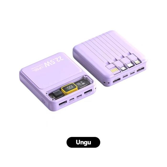 Gambar DJDMax Powerbank 20000 mAh Wireless 3 Output Fast Charging 15W QC 3.0 PD Support Smartphone All Type POWER BANK, Powerbank Wireless Dengan Kabel Power Bank 20000mAh untuk Android dan iPhone Micro Type C Original Termurah Terbaik Ready - DX169, Ungu dari Ocean Wonders Upgrade undefined Tokopedia