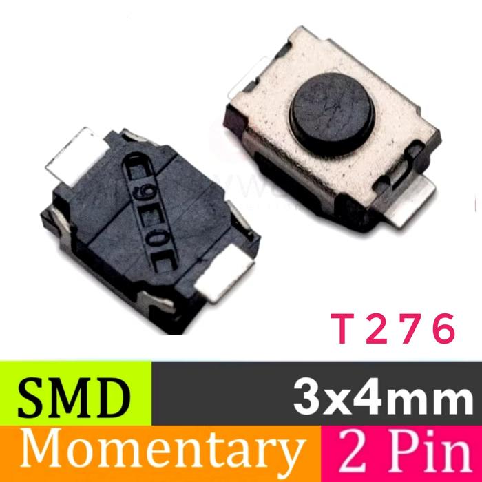 Gambar Saklar Tactile Switch 3x4mm Micro 4 Pin Push Button Momentary SMD - T276 2 Pin dari Jogja Outdoor undefined Tokopedia