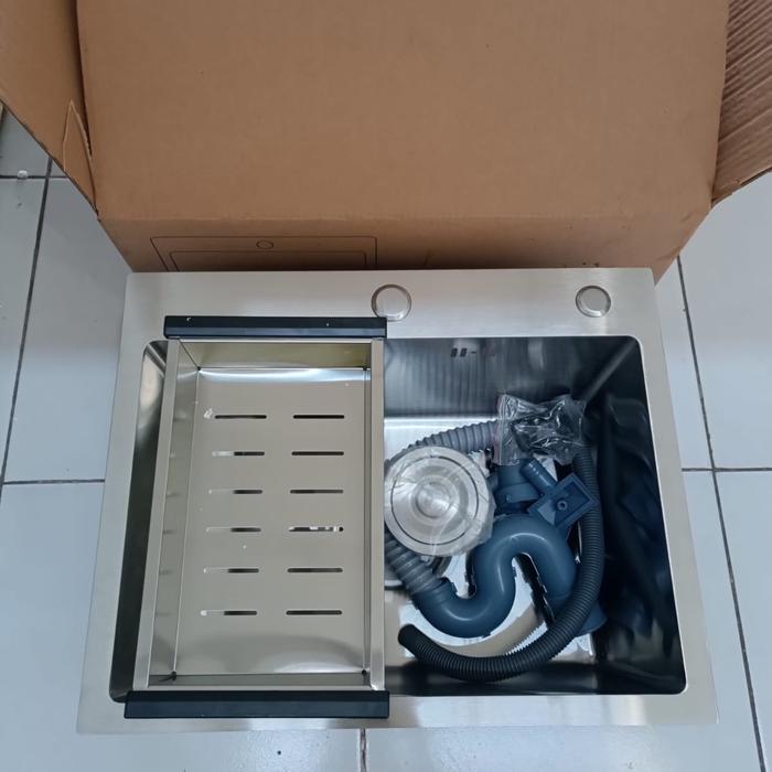 Gambar KITCHEN SINK BAK CUCI PIRING 1 LUBANG 50x40 STAINLESS - SILVER dari ILiving Aksesoris undefined Tokopedia