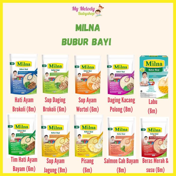 Gambar Milna Bubur Reguler 120gr / Bubur Bayi - Beras merah dari My Melody Babyshop Medan undefined Tokopedia