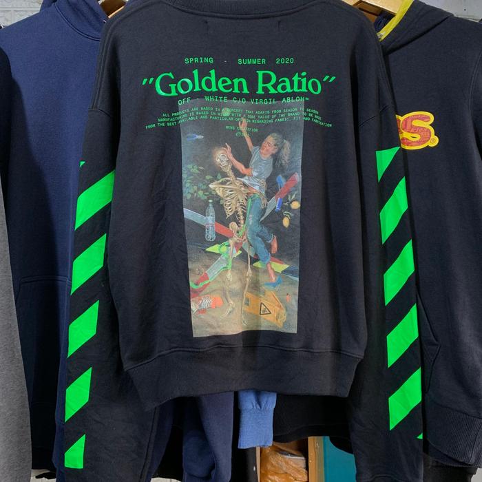 Oversized Sweatshirt Off White Golden Ratio Crewneck Off White