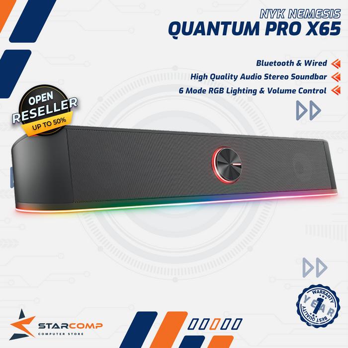 Gambar NYK X65 Quantum Pro Wireless RGB Soundbar Gaming Speaker Bluetooth - Hitam dari Starcomp Semarang undefined Tokopedia
