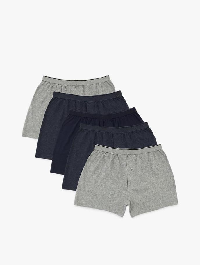 Gambar MARKS & SPENCER - Celana Dalam Pria - 5 Pack Cotton Jersey Boxers - DENIM MIX, L dari Orlin-joz1 undefined Tokopedia