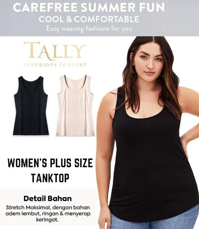 Gambar [ HAVANA ] Tank top Camisol Singlet Kaos Dalam Wanita Besar Jumbo Tally Plus Size - Hitam dari Hanan $hop undefined Tokopedia