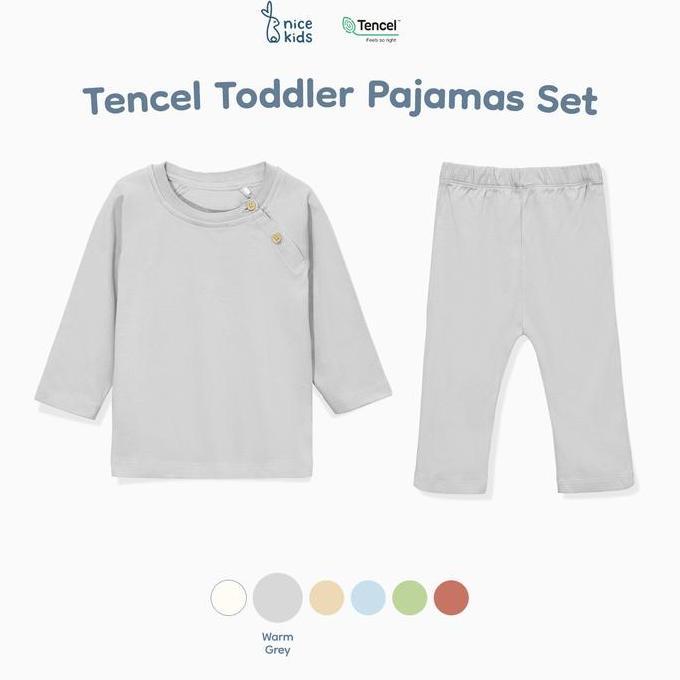 Gambar [RZ] Nice Kids - Tencel Kids Pajamas Toddler Piyama Baju Tidur Anak Premium (1-4 Tahun) - Warm Grey, 2 years dari TOKO RIZQUINA undefined Tokopedia