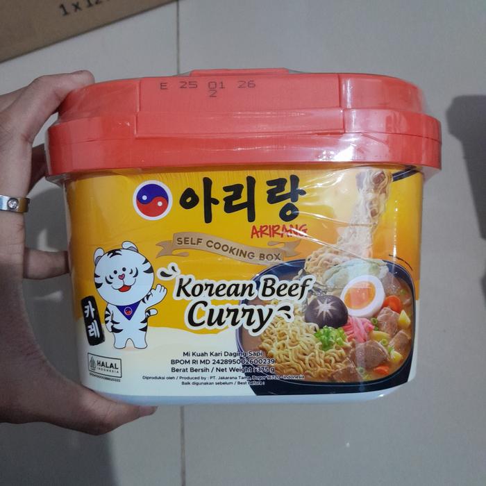 Gambar Arirang self cooking noodle box mie instant rasa KOREAN BEEF CURRY / BUDAE JJIGAE /BONE MARROW RICE NOODLE Sliced Beef 160gr - BEEF CURRY dari Babyworld Store Medan undefined Tokopedia