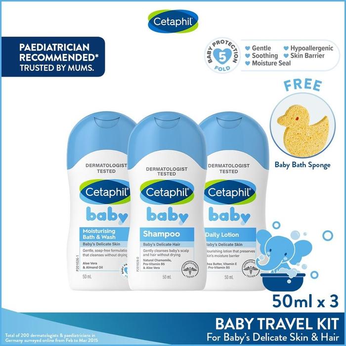 Jual Cetaphil Baby Travel Kit 50ml (3 pcs) Original Product Kota