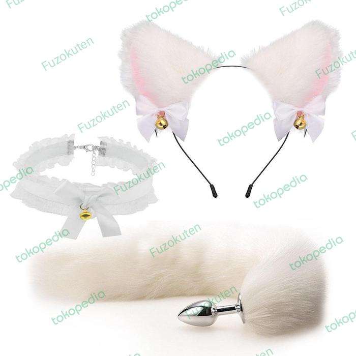 Gambar BDSM Cosplay Anal plug Fox Tail Alat bantu Pasangan fetish buttplug - White dari Fuzokuten undefined Tokopedia