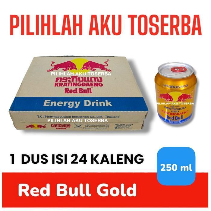 Gambar RED BULL GOLD Energy Drink 250 ml Kratingdaeng KALENG - ( HARGA 1 DUS isi 24 ) Ori!! dari Wright Border undefined Tokopedia