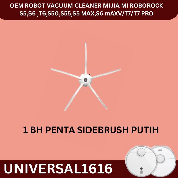 Gambar roborock robot vacuum cleaner S5 , S6 ,T6, S50 , S55 , S5 MAX , S6 mAXV mop hepa filter brush - PENTABRUSH PTH, S5/S6/S50/S55 dari Universal1616 undefined Tokopedia
