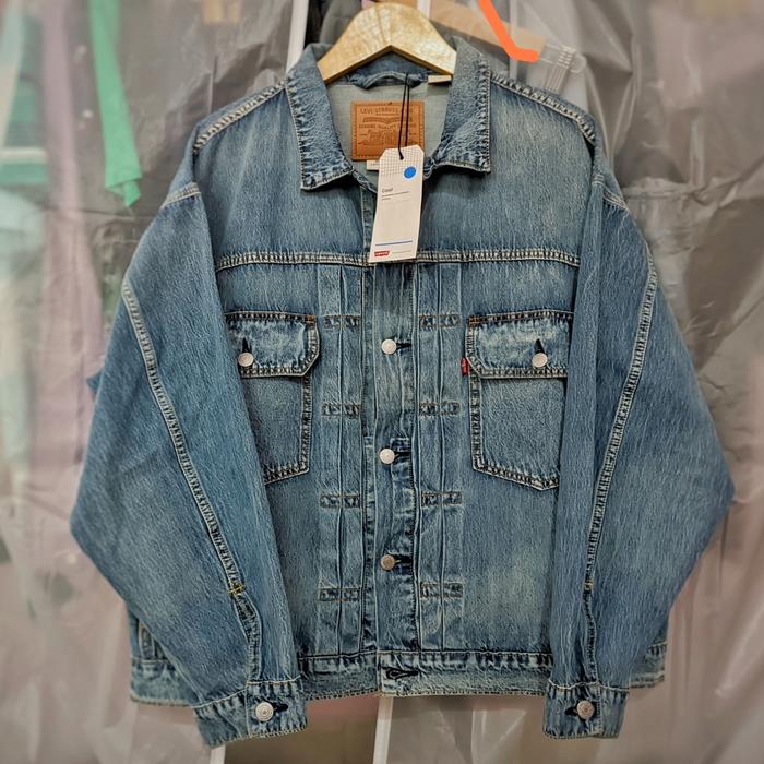 Levis trucker jacket original big E coolmax technology LVS type denim  jeans boxy light blue washed L