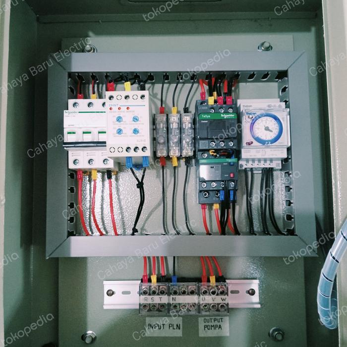 Jual Panel Pompa Auto Timer Dan Manual 3 HP 3 Phase komponen schneider ...