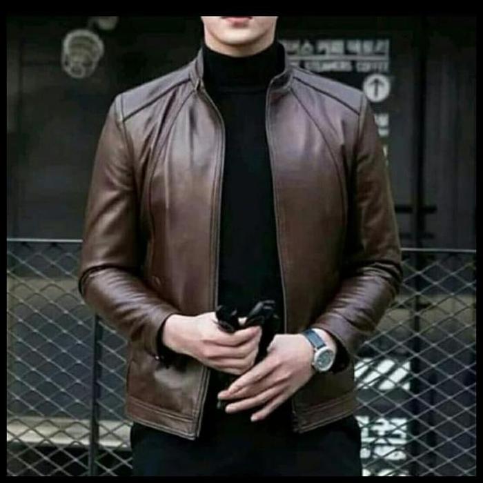 Gambar Terlaris Jaket Kulit Pria Super/Jaket Kulit Asli Domba Garut Good Quality - Cokelat, S dari BHO KHONK undefined Tokopedia