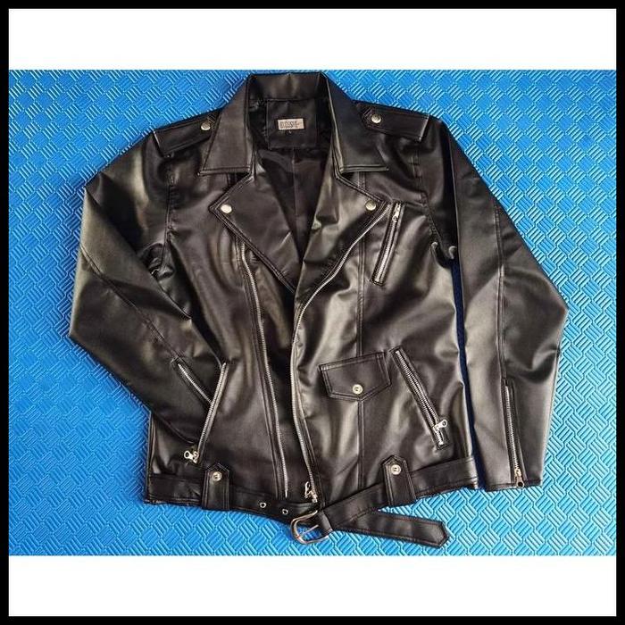 Gambar Terlaris Jaket Kulit Premium Pria Ramones The Changcuters Bigsize Terbaru Hitam Casual Waterproof Keren Good Quality - Hitam, XXL dari BHO KHONK undefined Tokopedia