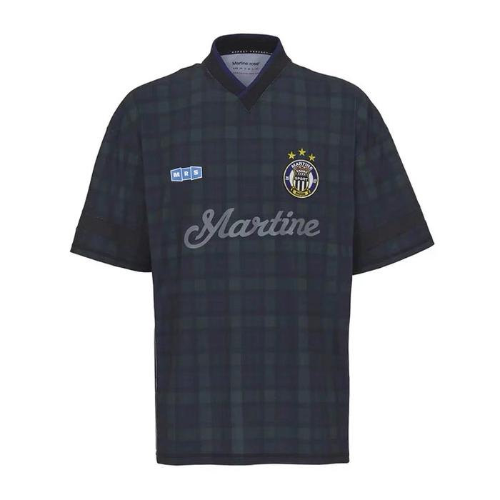 トップス martine rose 25ss logo polo Martine Rose logo-embroidered Polo Sweatshirt | Blue | FARFETCH