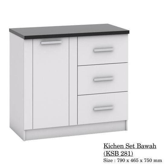 Gambar Ramya Furniture OR KSB 281 ( Kitchen Set Bawah 2 Pintu Pvc + 3 Laci ) dari Harmoni Sejahtera99 undefined Tokopedia